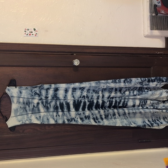 Mindset By XCVI Tie-Dye Sleeveless Maxi Dress S 100% Cotton Blue & White - Picture 7 of 10
